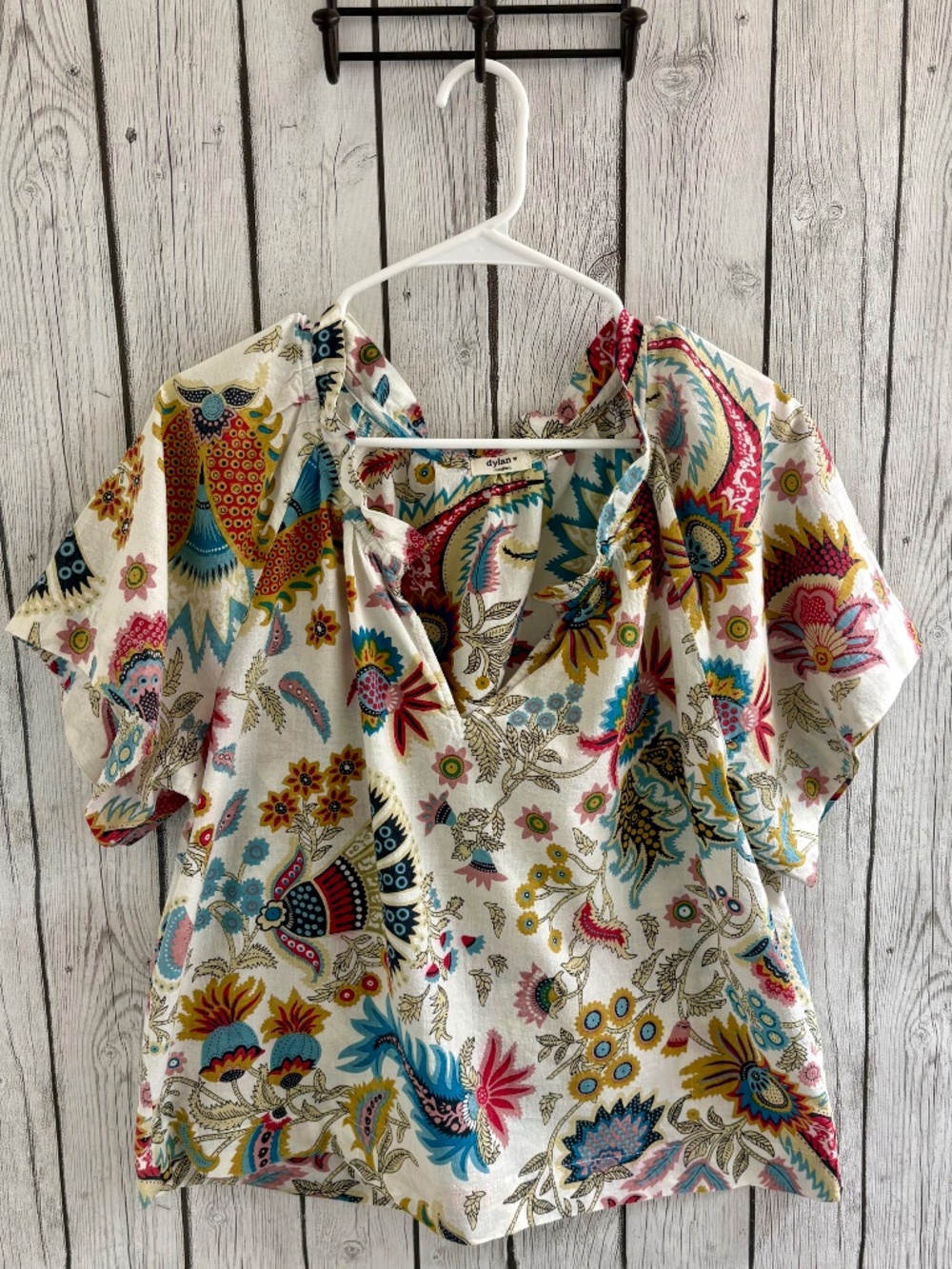 Dylan by True Grit Floral Boho Short Sleeve Blouse - Picture 2 of 5
